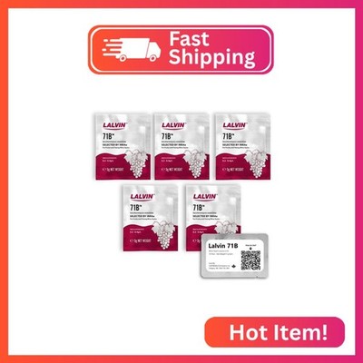 Lalvin 71B Wine Yeast (5 Pack) - Make Wine Cider Mead Kombucha At Home - 5 g Sac