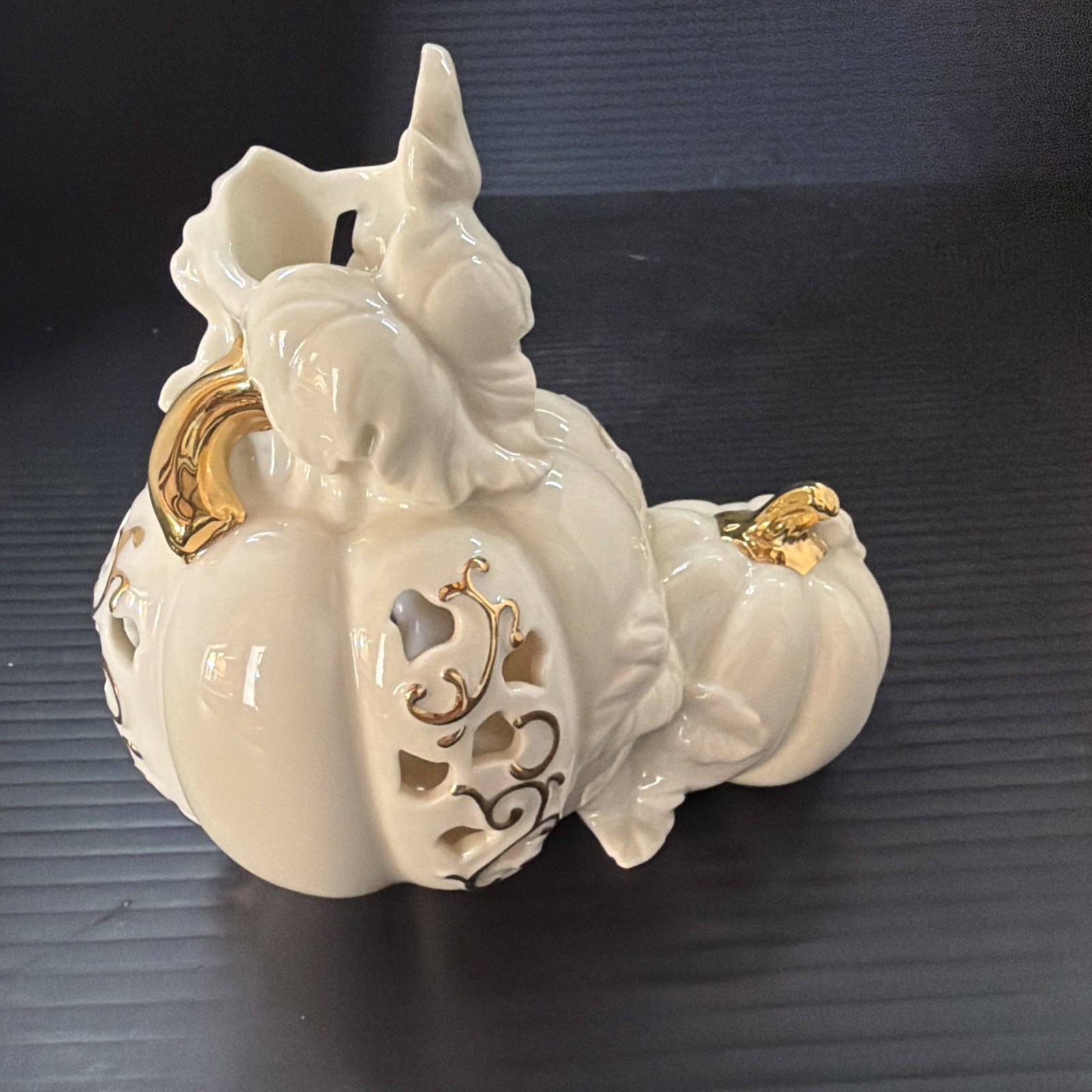 Lenox Pierced Pumpkin Candlestick Candle Holder- Mint Just 1