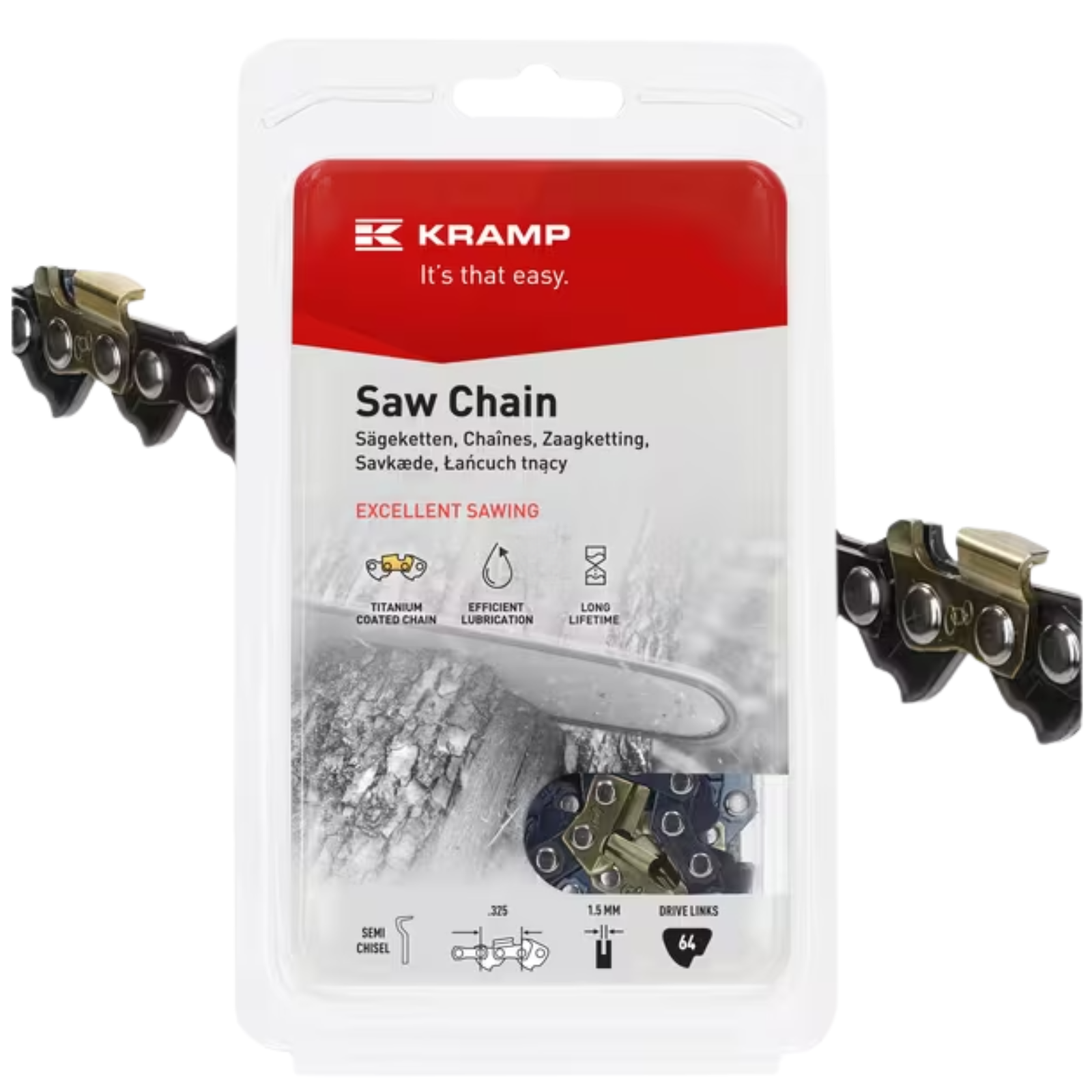 Kramp Sägekette .325"" 1,5 mm 64 Treibglieder Halbmeißel 32515SB64KR