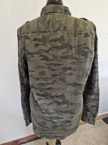 SUPERDRY ARMY Green Camo Button Down Combat Hybrid Military Men's Shirt Size XL - Picture 2 of 8