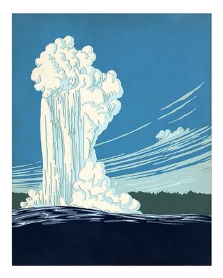 Dramatische Natur Wandkunst K�hner Grafikdruck Grafische Natur Geysir