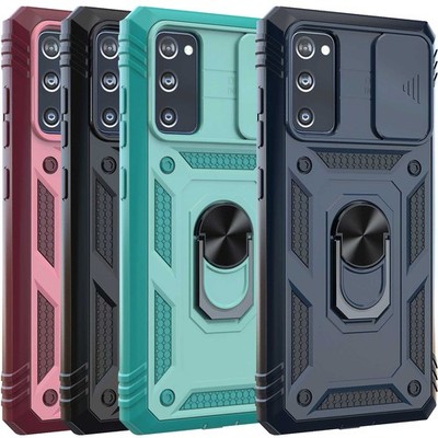For Samsung Galaxy S20 FE 5G Case Ring Kickstand Lens Protect Hard Rugged Cover