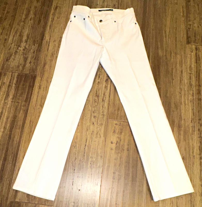 Lauren Ralph Lauren Women’s Straight White Denim Jeans Size 6 5-Pocket Button