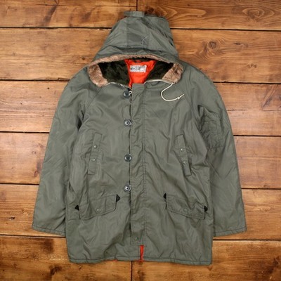 Vintage Kmart Parka Jacke M 70er Stepp gefüttert grün