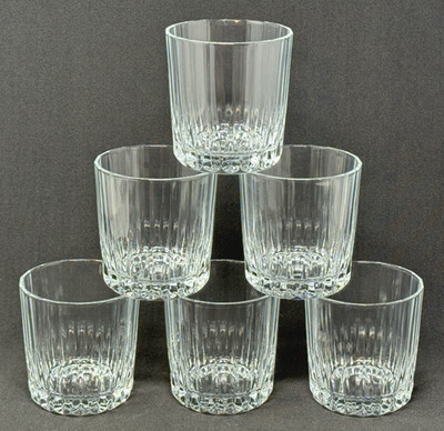 6 Pasabahce Faceted Old Fashioned Glasses