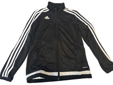 Adidas Youth Track Jacket   Black/White 3 Stripe   Size M 11  12 Years 