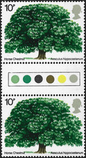1974 Sg 949 British Trees (2nd issue) Traffic Light Gutter Pair MNH