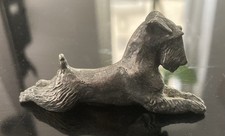 Vintage Schnauzer Cast Ornament - Lying Sitting Pose 3”