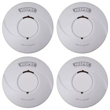 4 x Hispec HSA/BP/RF10-PRO Wireless Battery Smoke Detector
