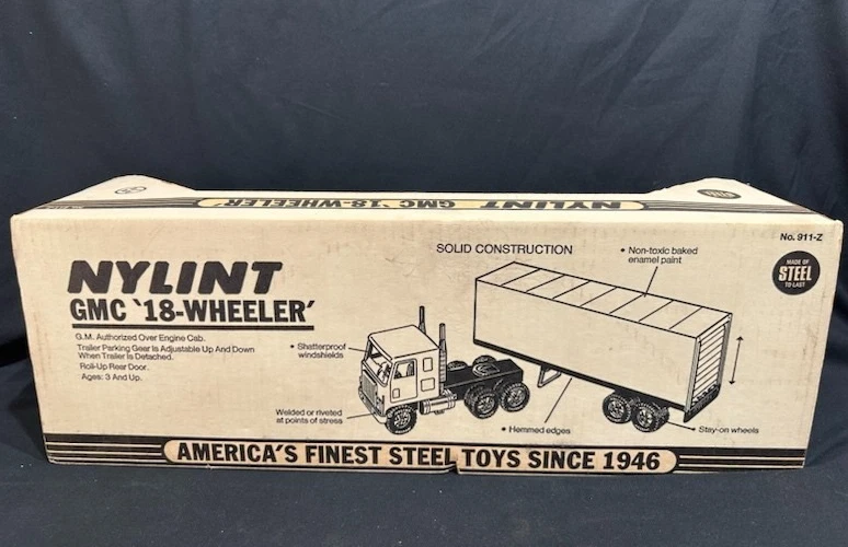 Vtg. Nylint MAC Quality Tools Semi Truck & Trailer GMC 18-Wheeler Pressed Metal - Image 4 of 4