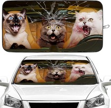 Funny Cat Car Windshield Sun Shade Foldable Sunshade Front Window Cover Sun