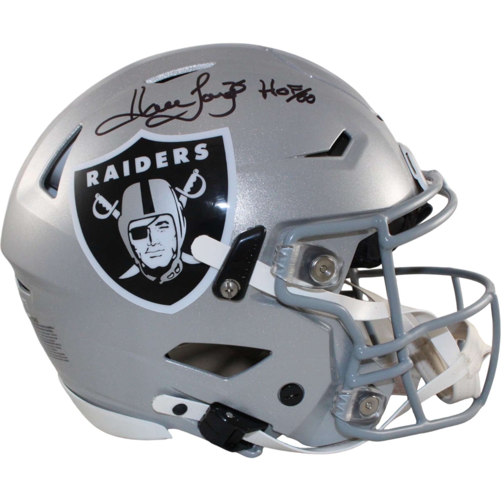 Long Autographed Signed Las Vegas Raiders Howie SpeedFlex Helmet HOF Beckett W 55206 
