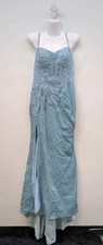 Mermaid Prom Dress Beaded Applique Sweetheart Shimmer Light Blue Size 10