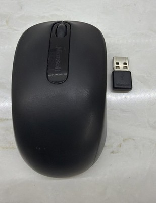 Microsoft Wireless Full Size Mouse Black Model 1737 w/Receiver TESTED WORKING