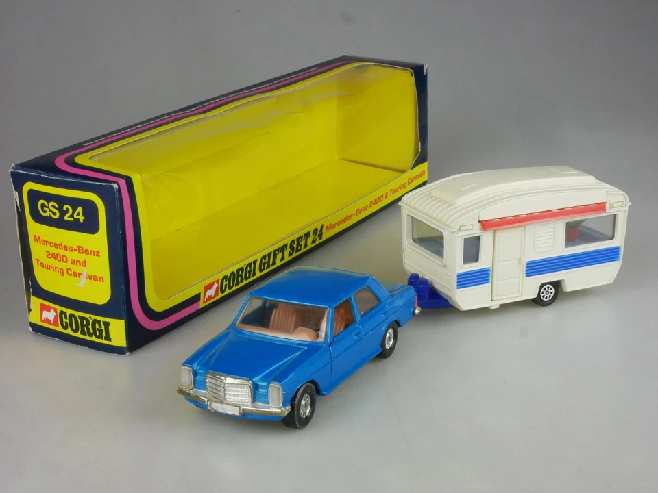 Corgi Toys Gift Set 24 GS24 Mercedes Benz 240D Touring Caravan Blisterbox 132836 - Bild 2 von 4