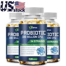360 Probiotic Capsule 100 Billion CFU Support Gut Health Relief Bloating Softgel