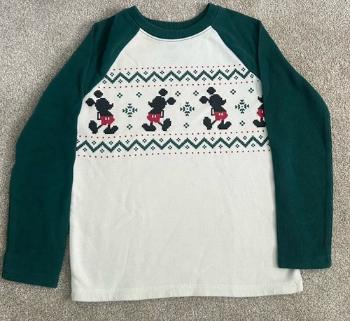 Jumping Beans Disney Boys Mickey Mouse Long Sleeve Christmas Pullover Sweater 8T - Picture 1 of 2