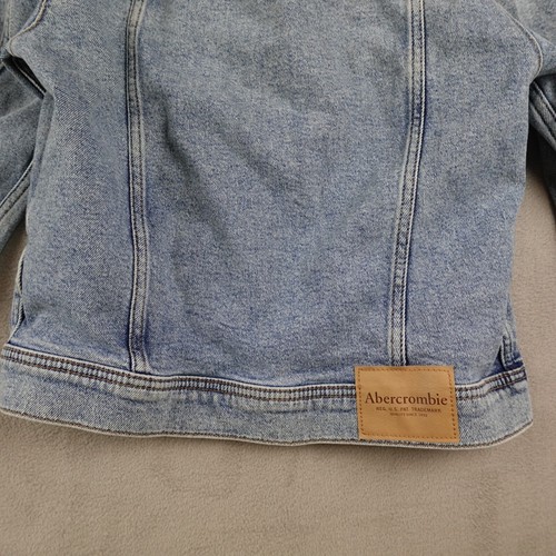 Abercrombie Fitch Denim Jacket Kids M Blue 8/10 Cotton Vintage Trucker Classic - Picture 16 of 19