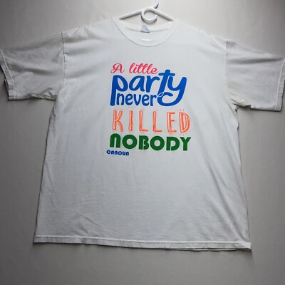 Cancun Mexico Party Never Killed Nobody White Vacation T-Shirt Adult XLarge