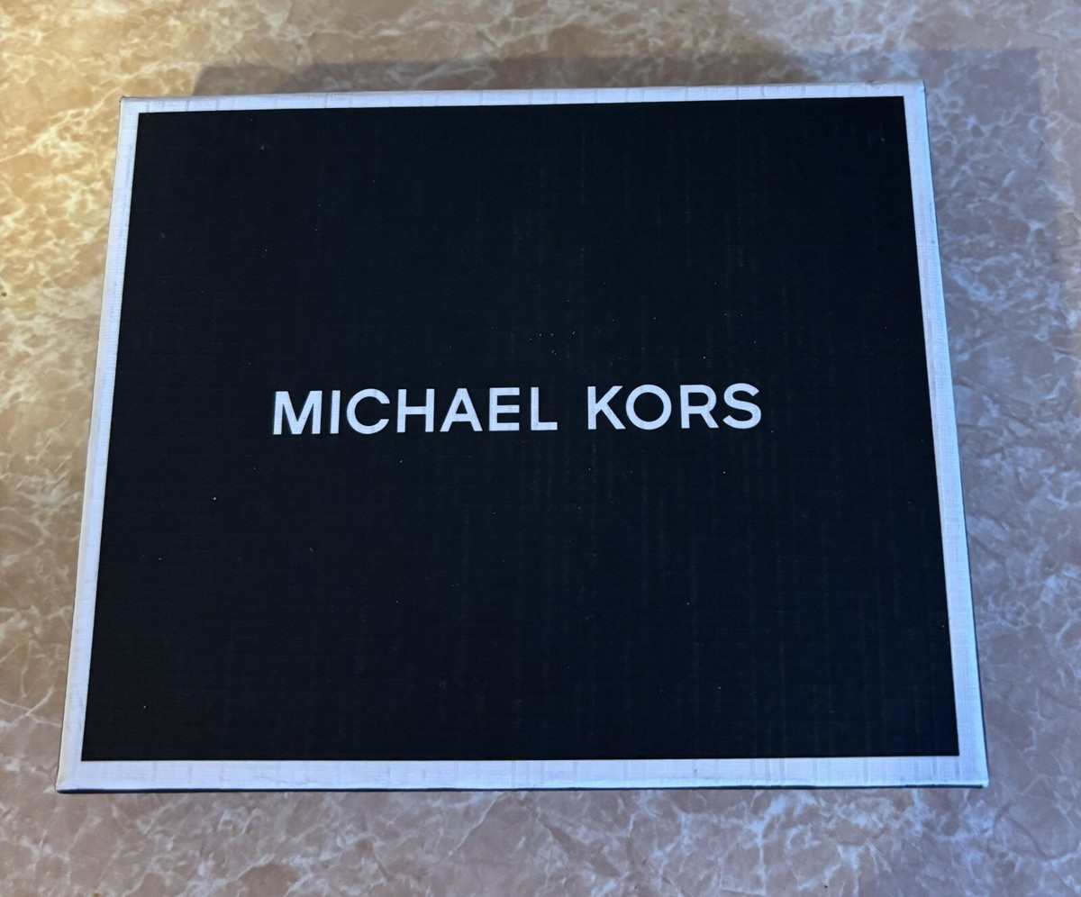 New Michael Kors 86F2SMNF5B Jet Set Slim Bifold PVC Leather Black