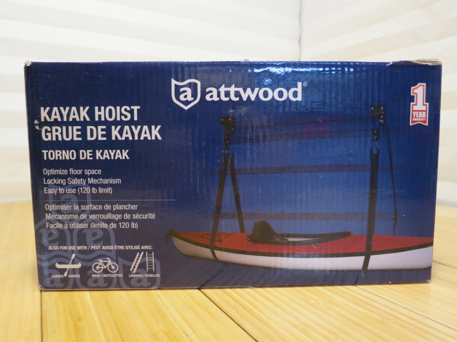 Attwood Kayak Hoist Hanger Canoe Bikes Garage Storage 120 lb eBay