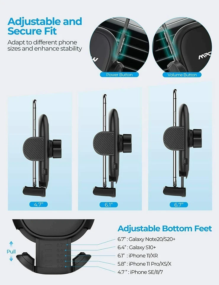 Soporte universal para teléfono celular con soporte de ventilación de aire para automóvil clip estable Foto 4 de 4