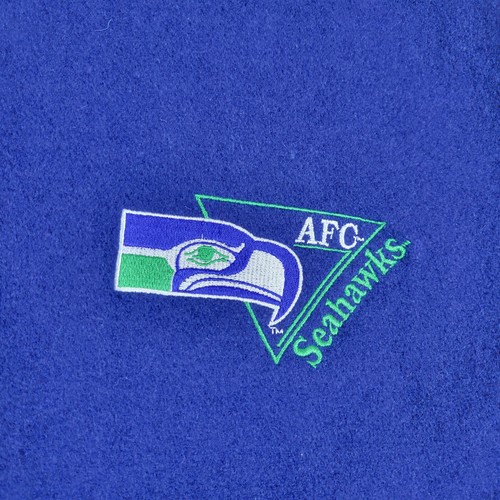 Vintage Seattle Seahawks Wool Varsity Jacket Mens XL Blue Snap Delong USA 70s - Picture 11 of 14
