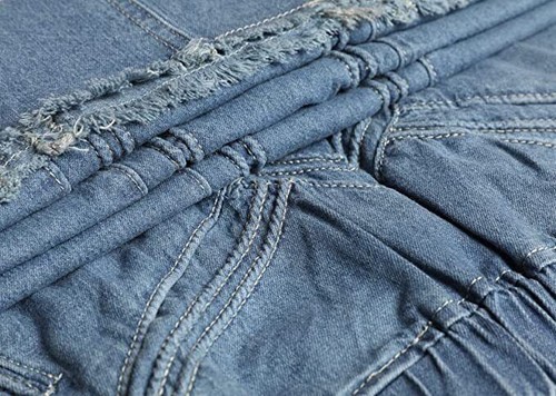 Women Retro Elastic High Waist Frayed A-Line Maxi Lady Denim Long Skirt Pockets - Picture 18 of 22