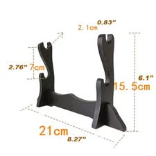 Two Tier Samurai Sword Katana Tanto Stand Holder Display Rack Black Bracket Top