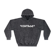 Minimalist Essential Vintage 90's "Good Vibes" Mineral Black Wash Hoodie