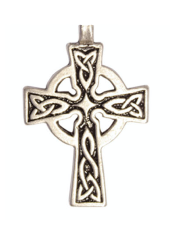 Celtic Cross Necklace Leather Cord Padstow St Petroc Cardinham Pewter 3