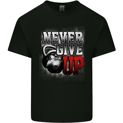 Never Give Up Gym Training Top Bodybuilding Herren T-Shirt leicht Baumwolle