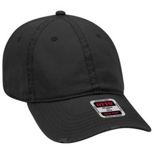 NEW GARMENT WASHED DISTRESSED BLACK 6 PANEL LOW PROFILE BASEBALL DAD HAT 104764
