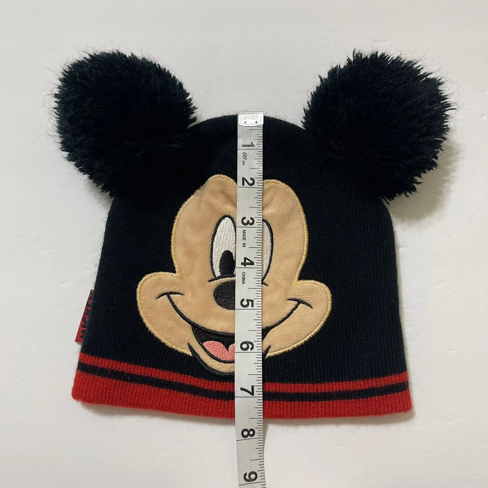 DISNEY Junior Mickey Mouse Red Black BEANIE Winter Hat Cap TODDLER 2T-4T - Image 3 of 4