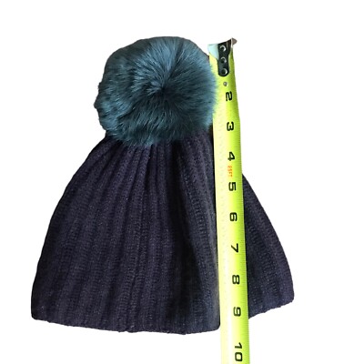 Restoration Hardware 100% Cashmere LUXE Pom Beanie Eggplant 