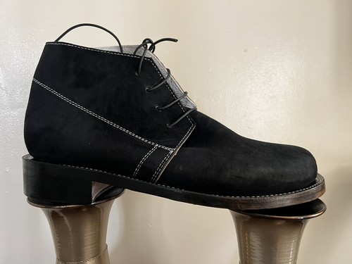 Civil War Brogans Men’s 6 EE Women's 8 Black Gray Suede Turnout Jeffersons - Picture 2 of 4