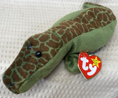 1994 TY BEANIE BABY ''ALLY'' Style 4032 THE ALLIGATOR, 4th Gen Hang, 4th Gen Tush
