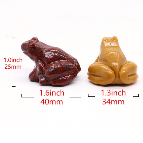 40 mm pietre naturali statua rana giardino delle fate carino cristalli animali statuetta regalo - Foto 6 di 38