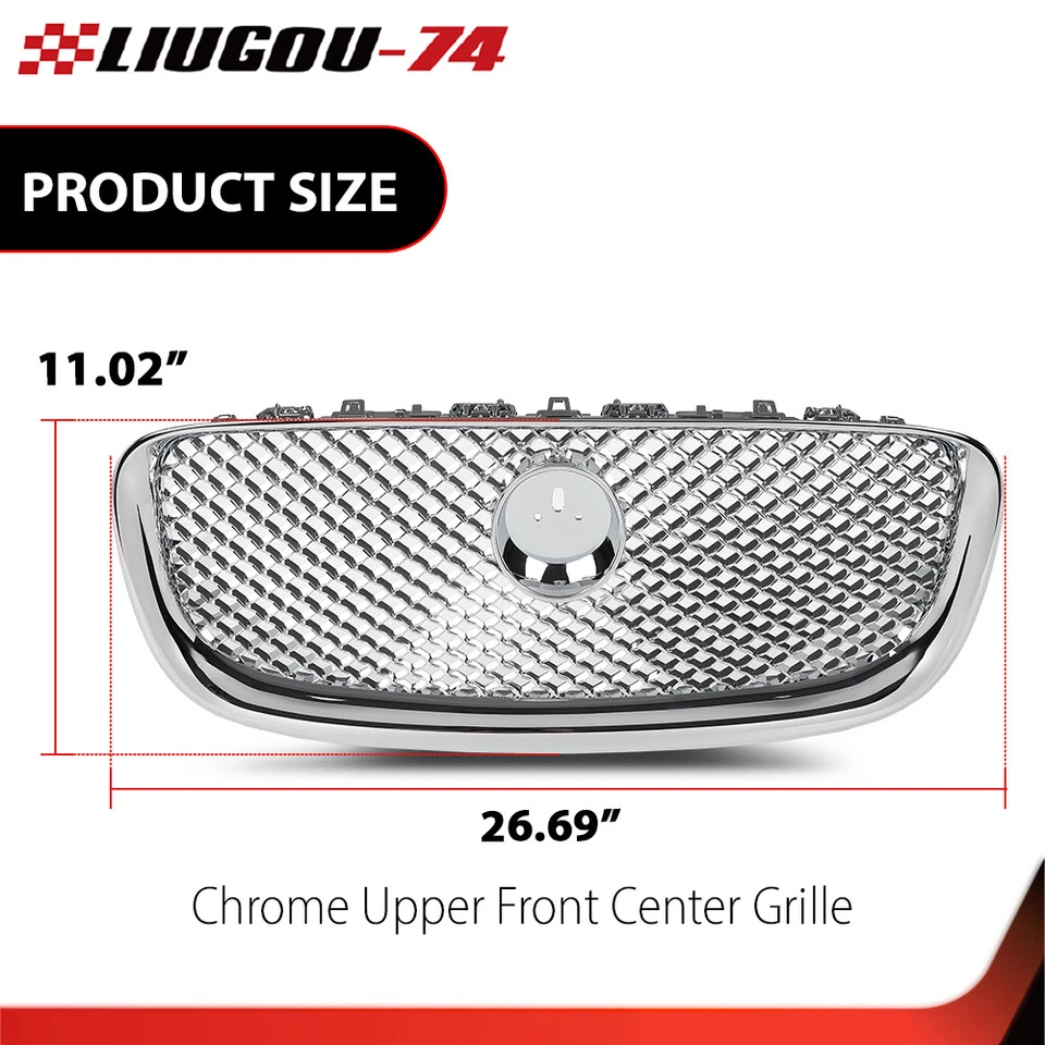 Fit For 2012-2015 Jaguar XF XFR Chrome Upper Front Center Grill Bumper Grille Foto 3 de 4