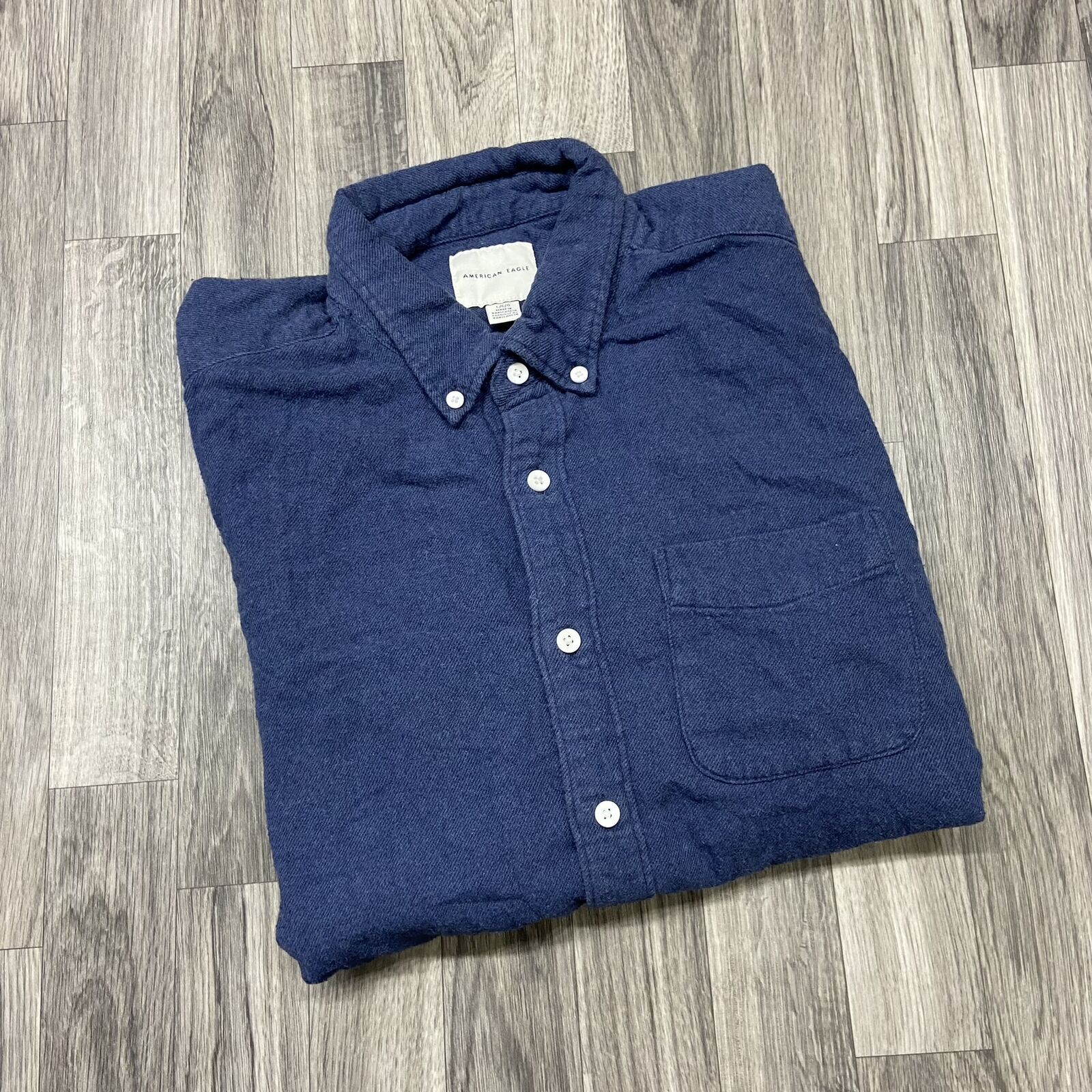 AMERICAN EAGLE Button Down Collared Blue Denim Ca… - image 1