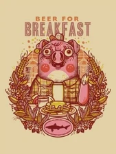 2016 Dogfish Head Beer for Breakfast Drew Millward Screenprint Signed Embossed
