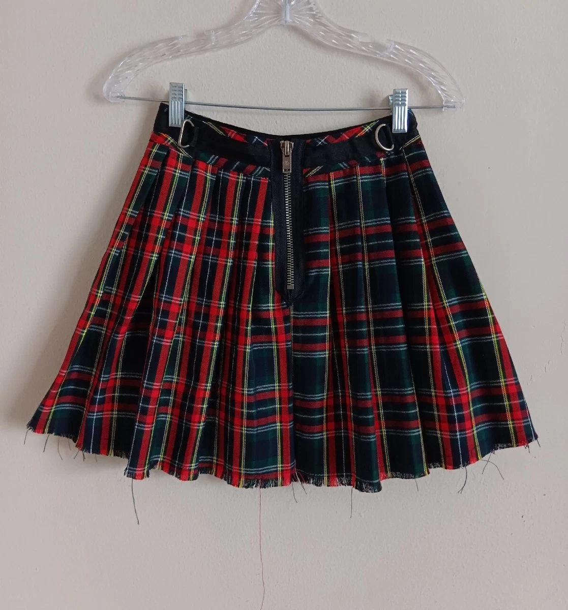 Dolls Kill Current Mood Crimson Dress Code Plaid Skirt Size XS