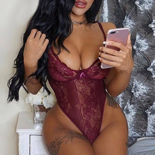 Women Sheer Lace Lingerie Teddy BabydollBodysuit Underwear Sleepwear Nightwearᶜ - Picture 23 of 27