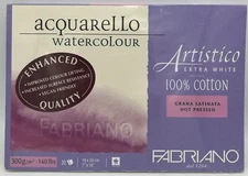 Fabriano Acquarello Watercolour 140 lb Paper, 100% Cotton, 20 Sheets, 7"x10"