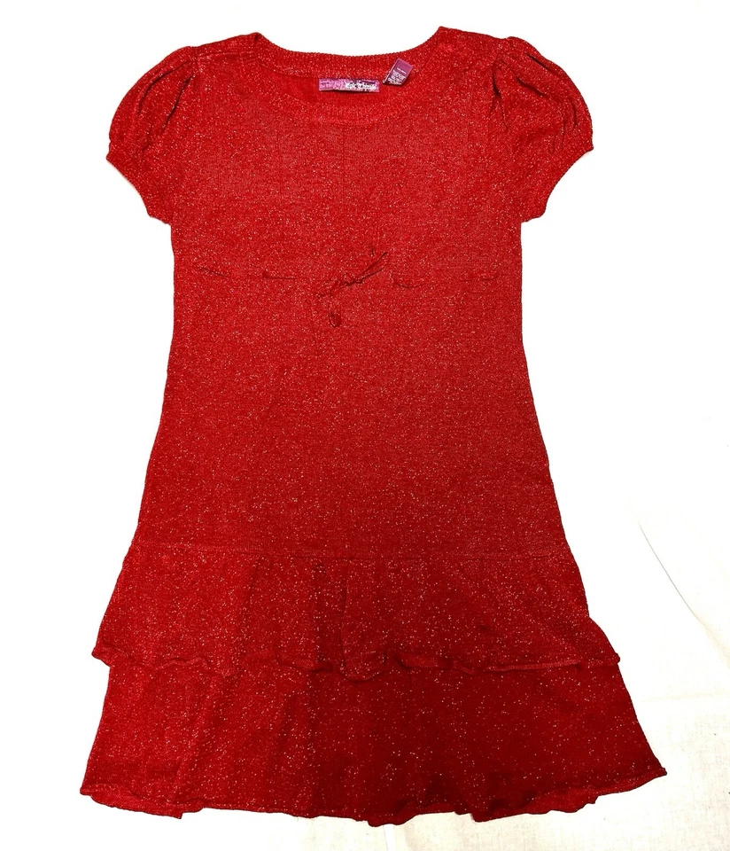 Epic Threads Knit Holiday Dress Bight Red Girls Size XL - Image 2 of 4