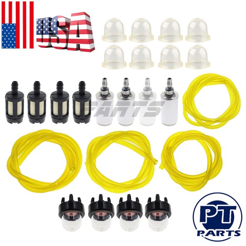 For Poulan Weed Eater Fuel Filter Line Hose Primer Bulb Kit Gas Trimmer