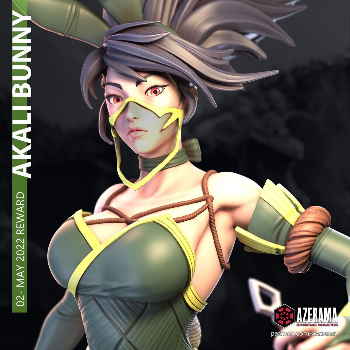 Bunny Girl Akali Statue Figure from League of Legends