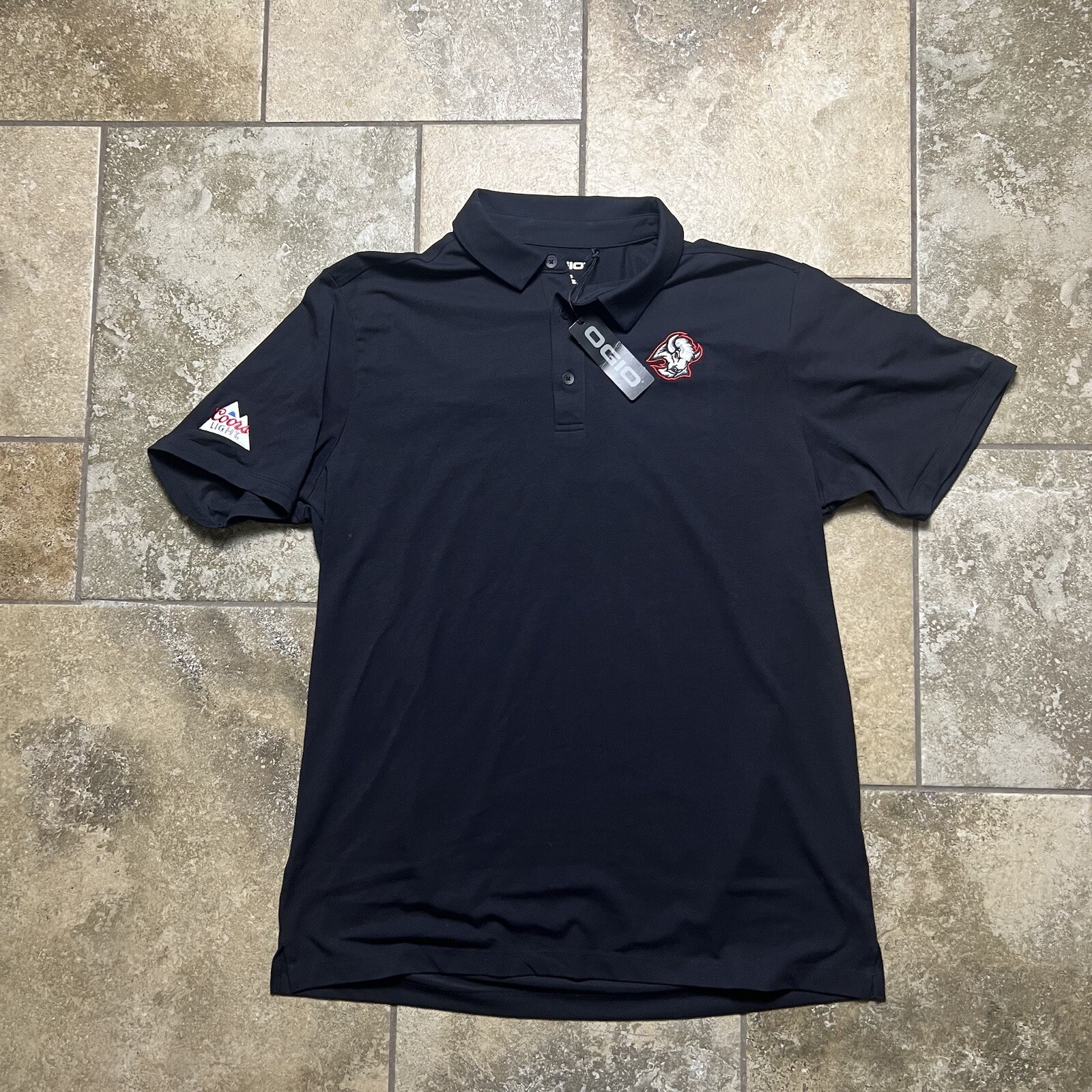 Ogio Polo Shirt Men XL Buffalo Sabre Vintage Logo Coors Light Golf