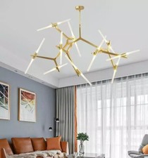 20-Lights Gold Chandelier Ceiling Lamp Sputnik Pendant Lighting Ceiling Fixture