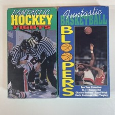 Fantastic Basketball Bloopers & Fantastic Hockey Fights Set VHS Tapes 1991 Vtg